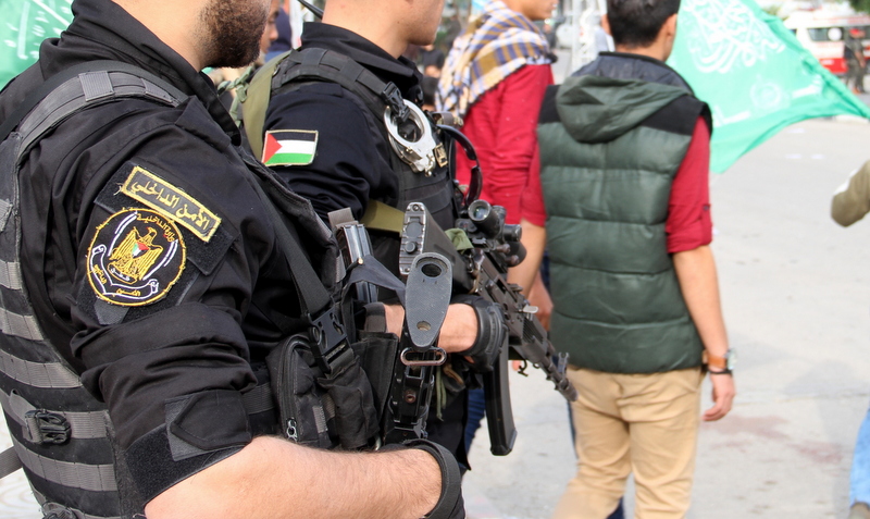 تأمين مهرجان انطلاقة حركة حماس في ساحة الكتيبة بغزة