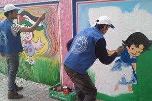 Inmates paint on Education Institution Walls 