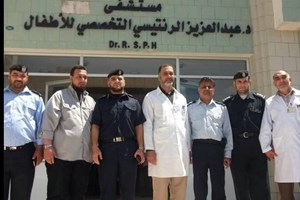 وفد من شرطة محافظة غزة يزور مستشفى عبد العزيز الرنتيسي للأطفال