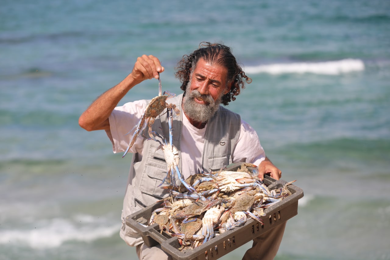 موسم صيد "سلطعون البحر" في غزة