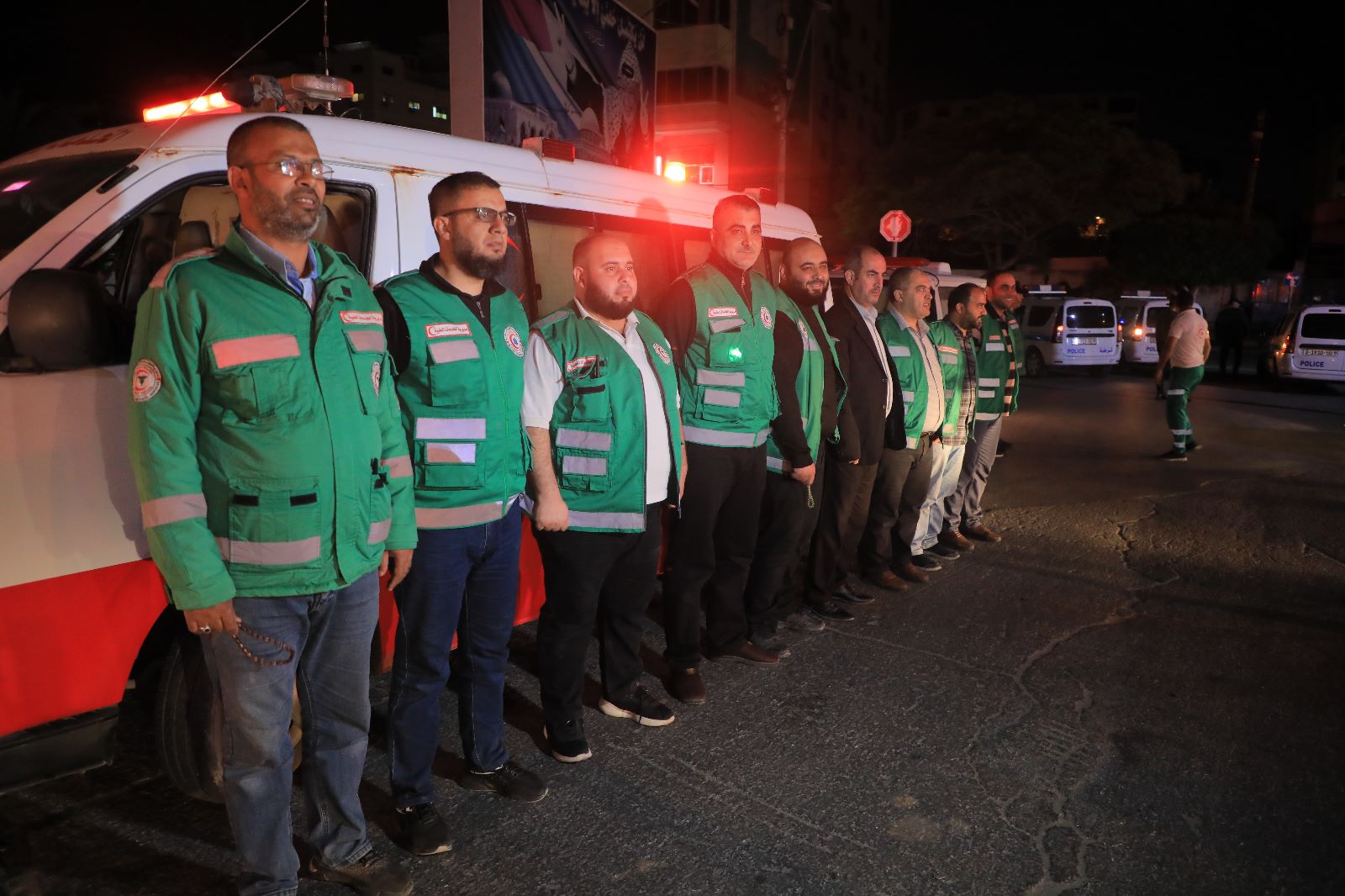 مؤتمر صحفي ومسير للطواقم الميدانية بأجهزة وزارة الداخلية مع بدء وقف العدوان الإسرائيلي على غزة