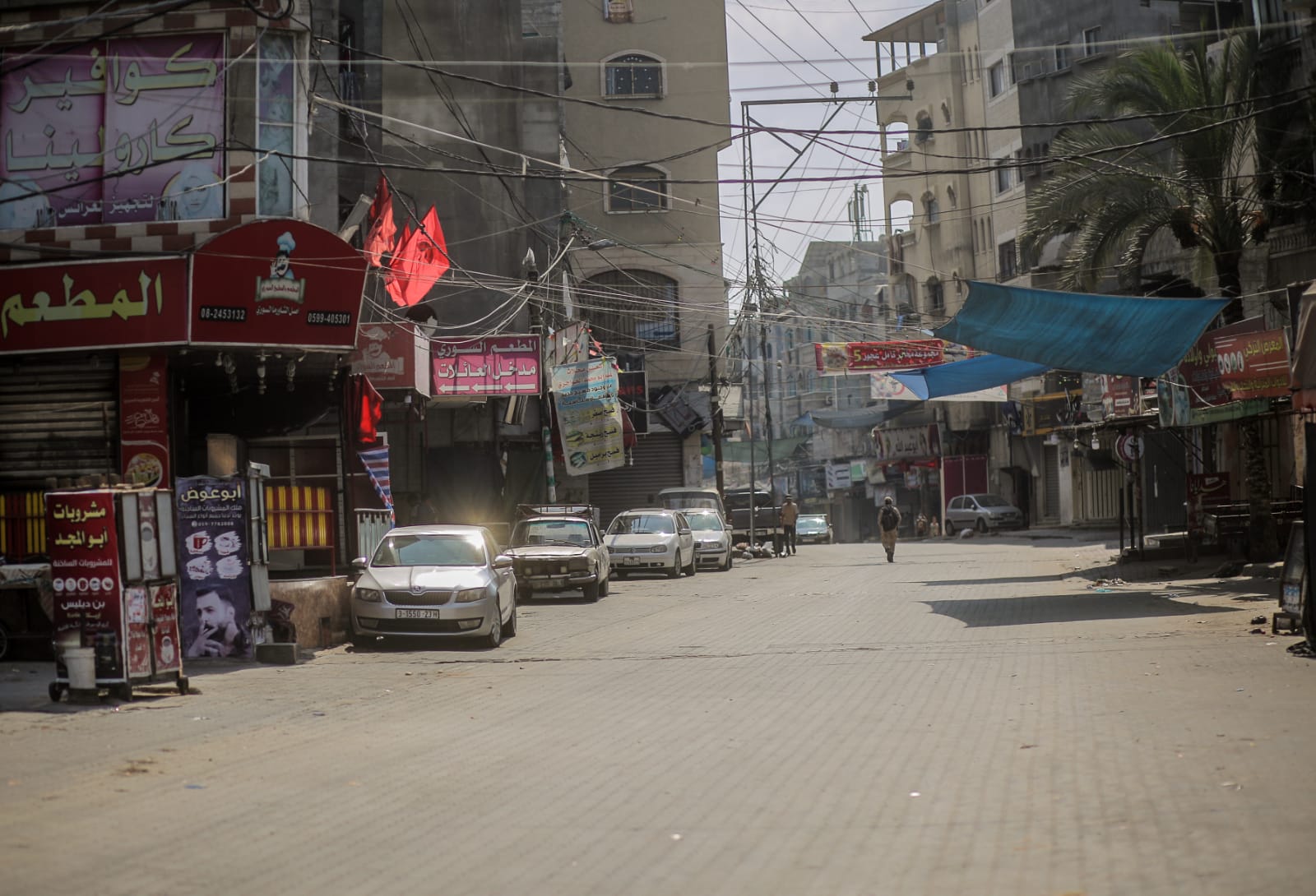 صور من تشديد الإجراءات الوقائية وحظر التجول في محافظة شمال غزة