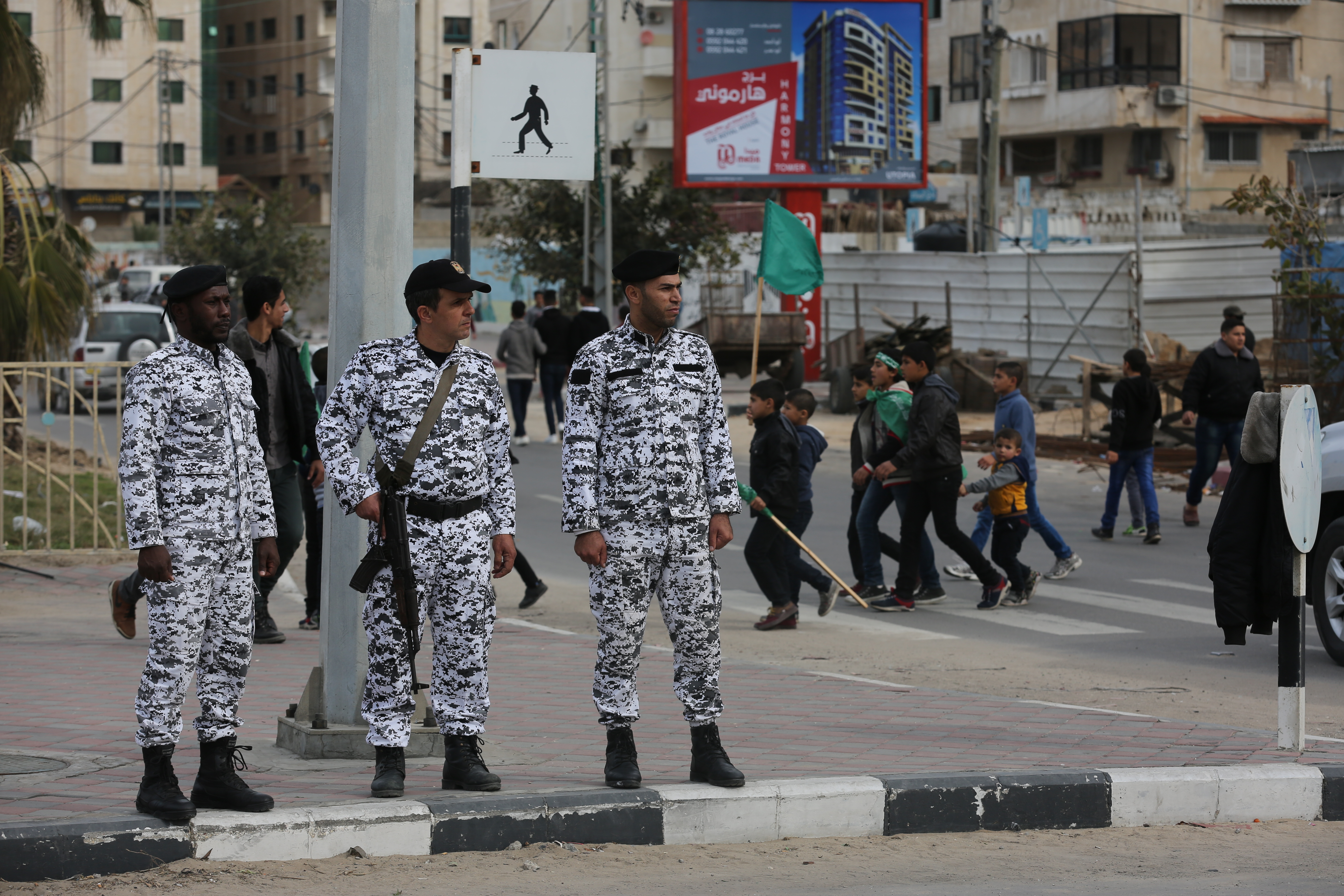 تأمين مهرجان انطلاقة حركة حماس في ساحة الكتيبة بغزة