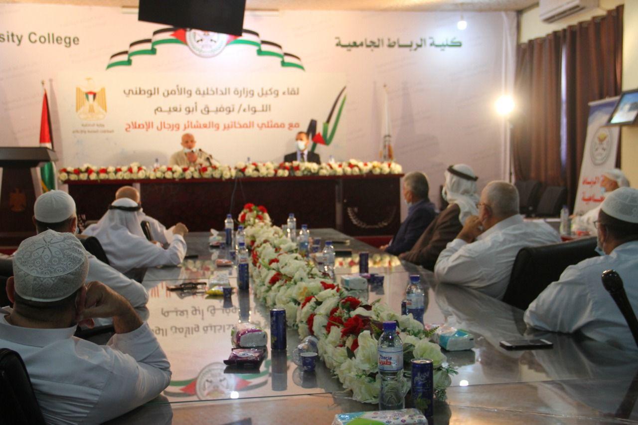 لقاءات وكيل وزارة الداخلية والأمن الوطني مع الفصائل وشرائح مجتمعية حول مستجدات مواجهة فيروس كورونا