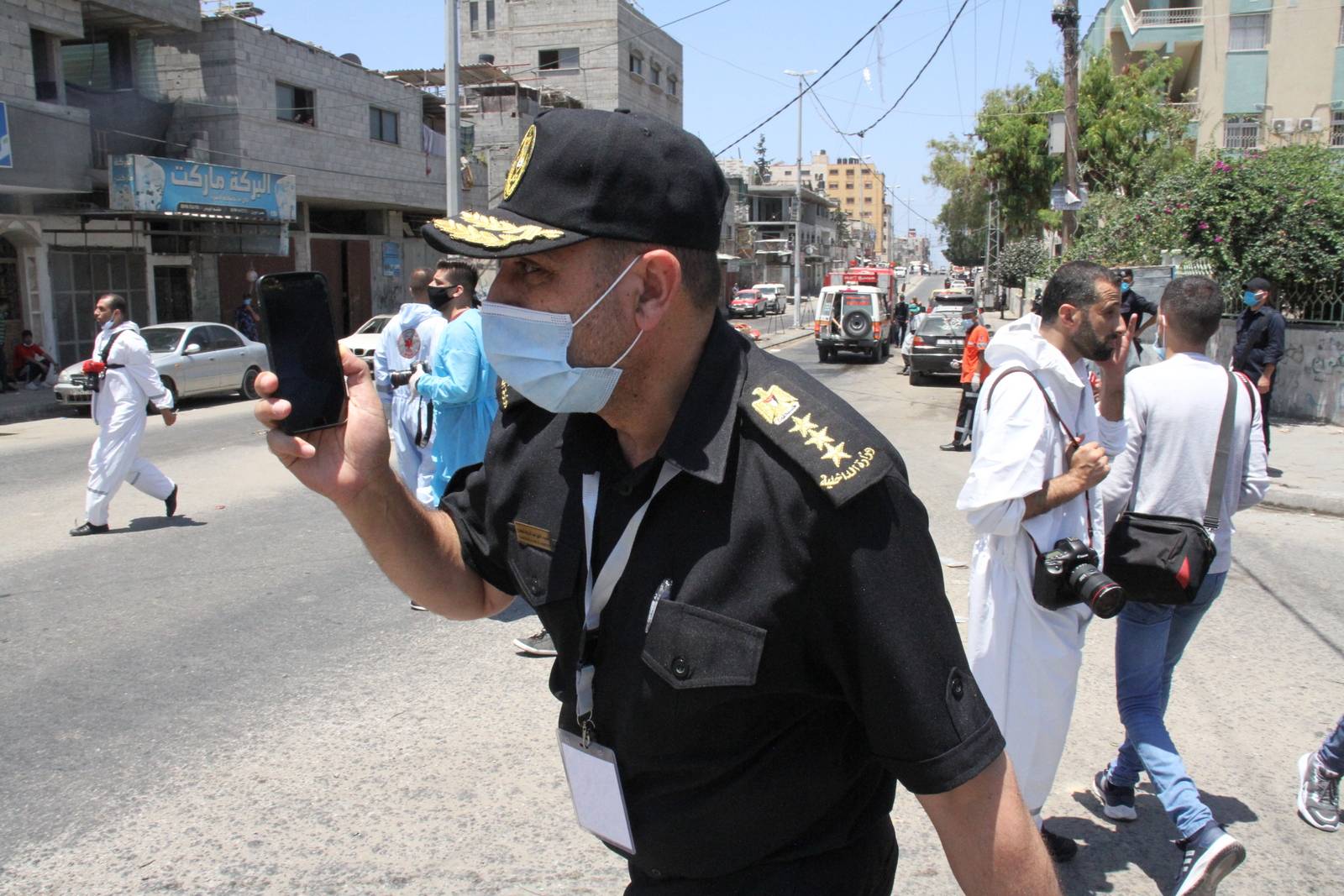 المناورة التدريبية المشتركة لمحاكاة وقوع إصابة بفيروس كورونا في حي مكتظ